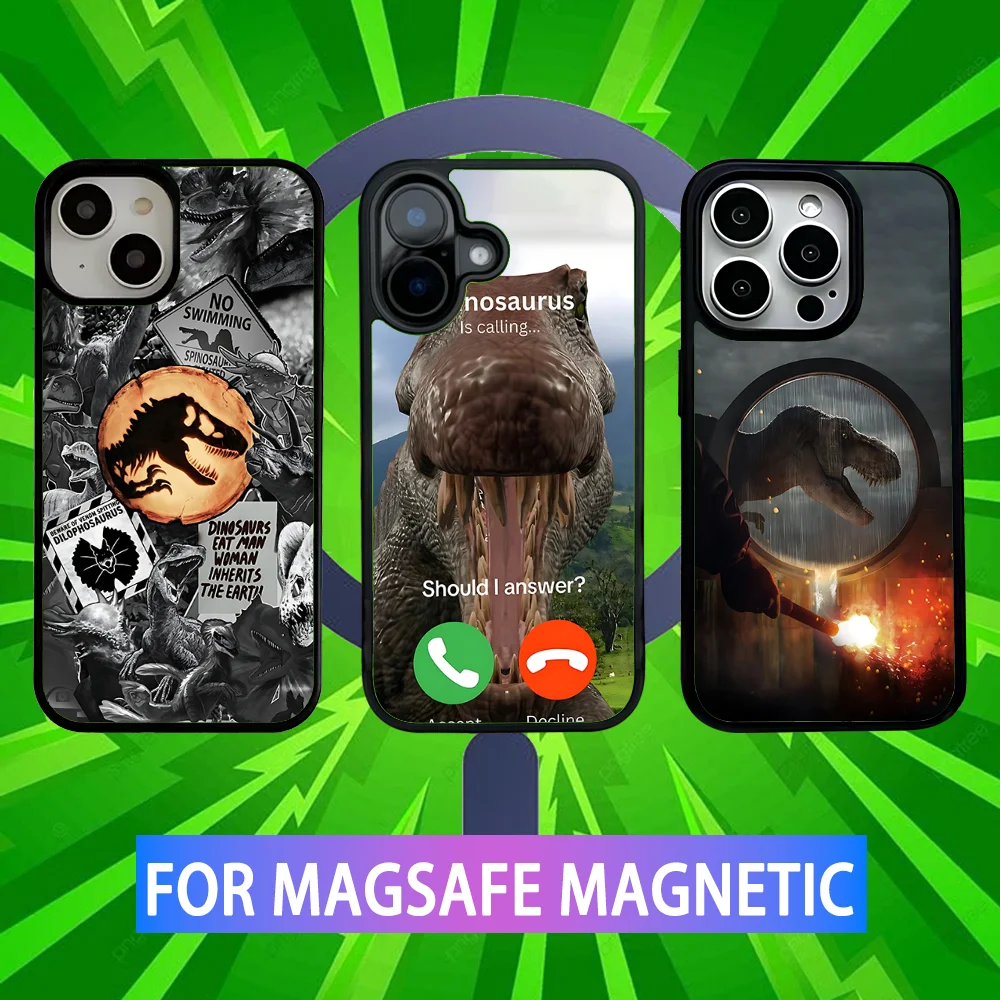 

Dinosaur W-World Phone Case For iPhone 16,15,14,13,12,11,Pro,Max,Plus,Mini,SE J-Jurassics New Magsafe Magnetic Wireless Charging