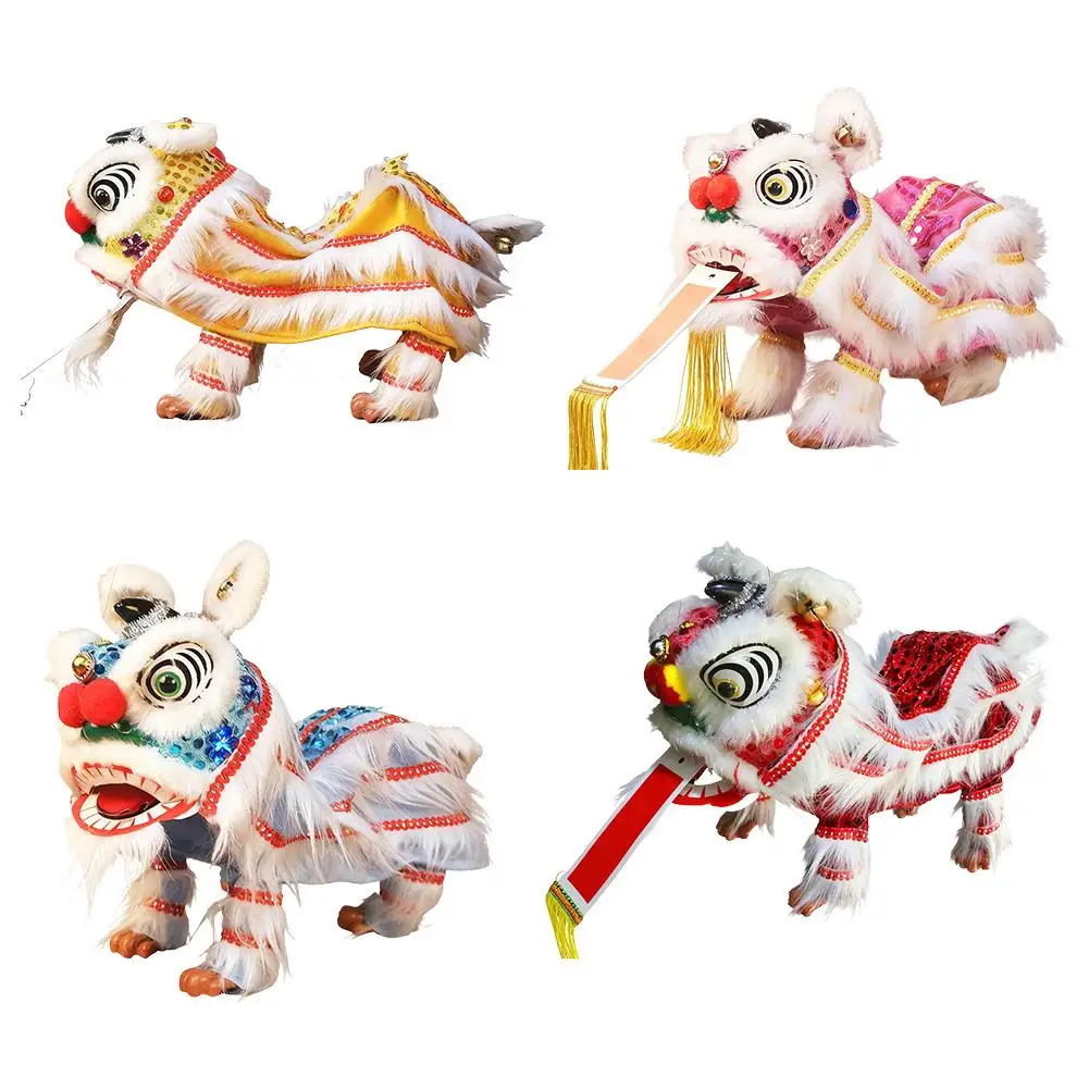 หุ่นเชิดสิงโตเต้นรำจีน ของเล่นหุ่นเชิดสิงโตเชือก หุ่นเชิดสิงโตเต้นรำ ของที่ระลึกงานเทศกาล งานฝีมือ ของขวัญสำหรับเด็ก