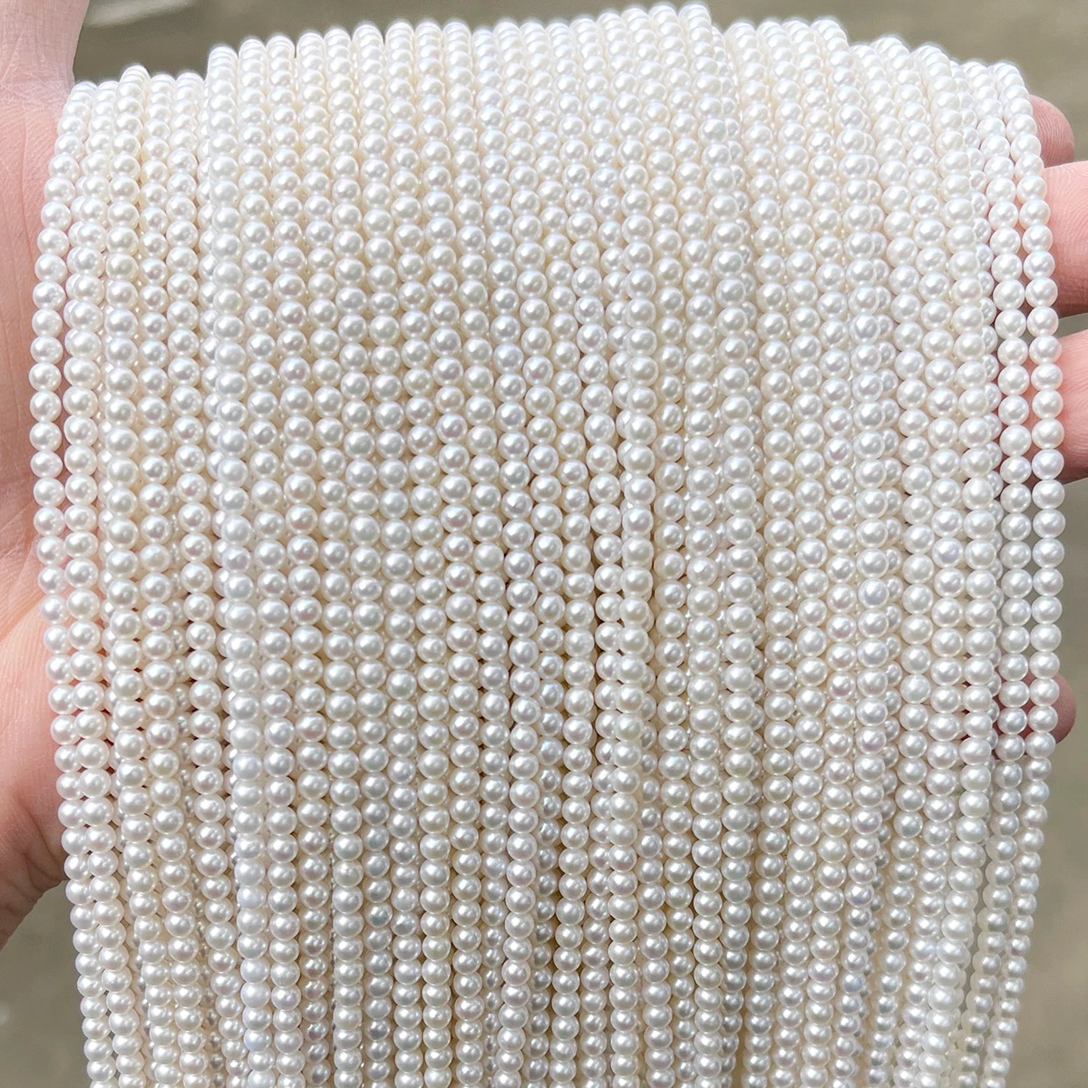 

JD 7A Natural White Freshwater Pearls Aurora Round Loose Beads High Luster Smooth Pearl Beads for Jewelry Making