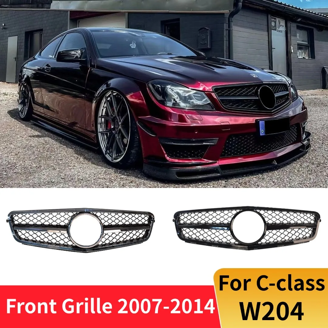 

Front Bumper Grille Hood Grill Mesh Grid Tuning Accessories For Mercedes Benz C class W204 C204 C43 2007-2014 Body Kit AMG Style