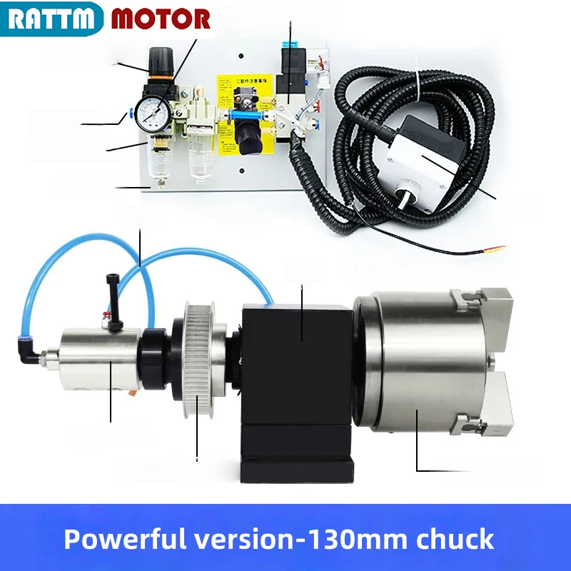

Шпиндель токарного станка, пневматический поворотный патрон с ЧПУ, три 3 челюсти, 130 мм, большая мощная головка