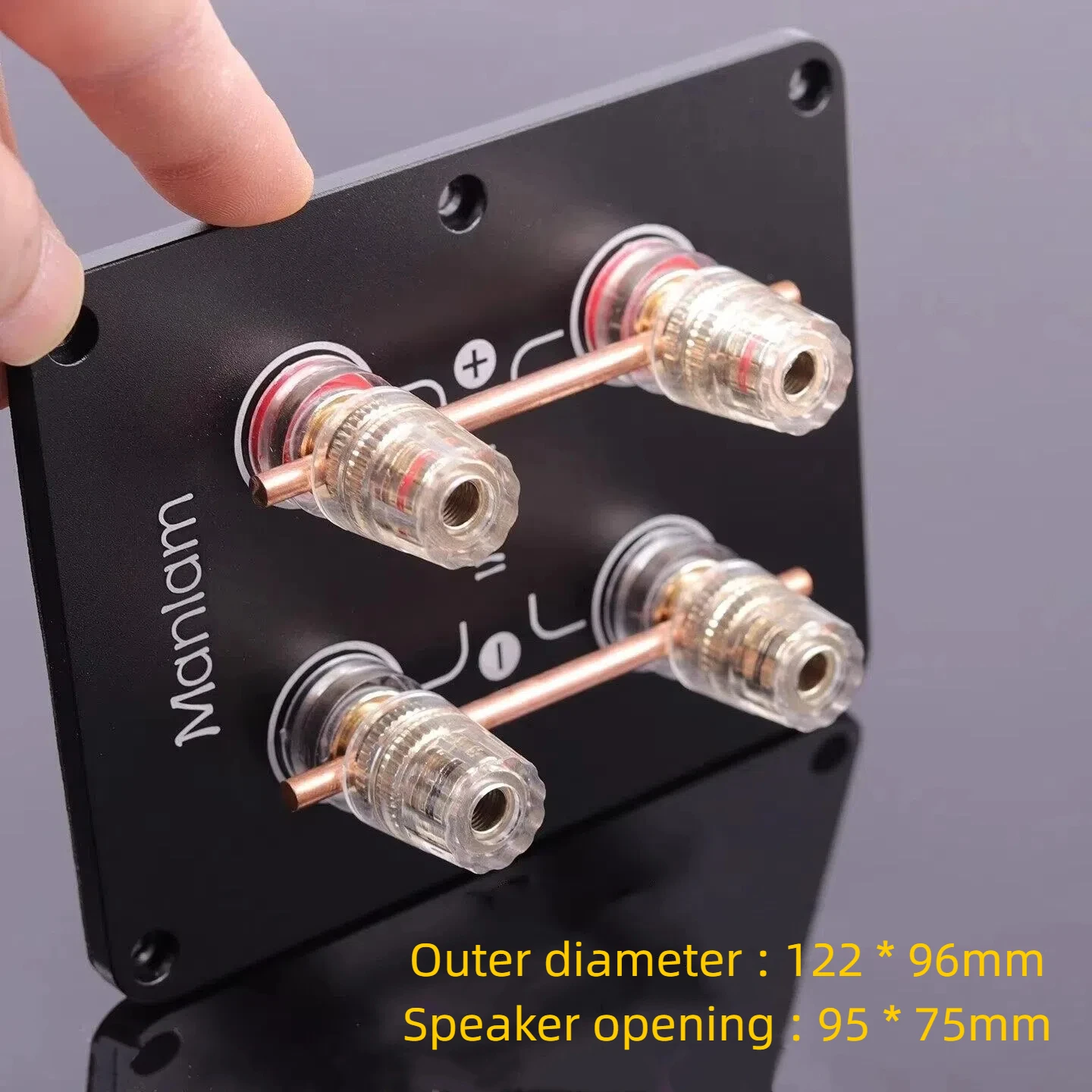 

1 шт. GHXAMP 4-контактная клеммная чашка динамика, медь с чистым позолоченным покрытием, съемка двупровода, 122x96 мм