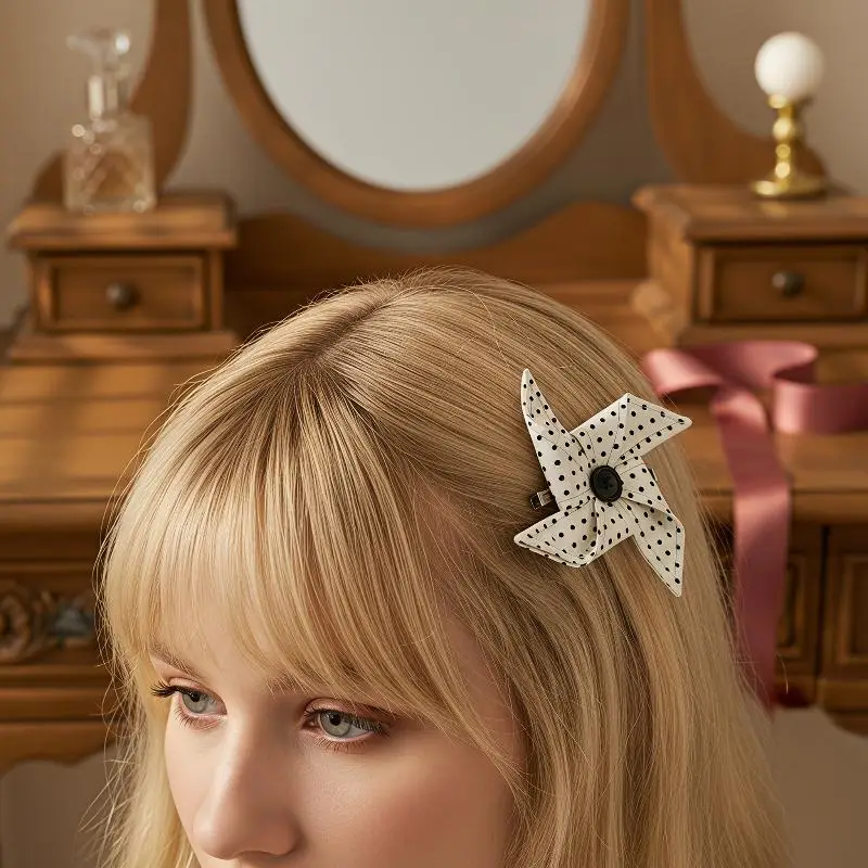 Funny Polka Dot Windmill Shaped Hair Clip Cute Y2K Style Creativity Hair Clip For Daily Wear Photoshoot Girls Hair Accessories