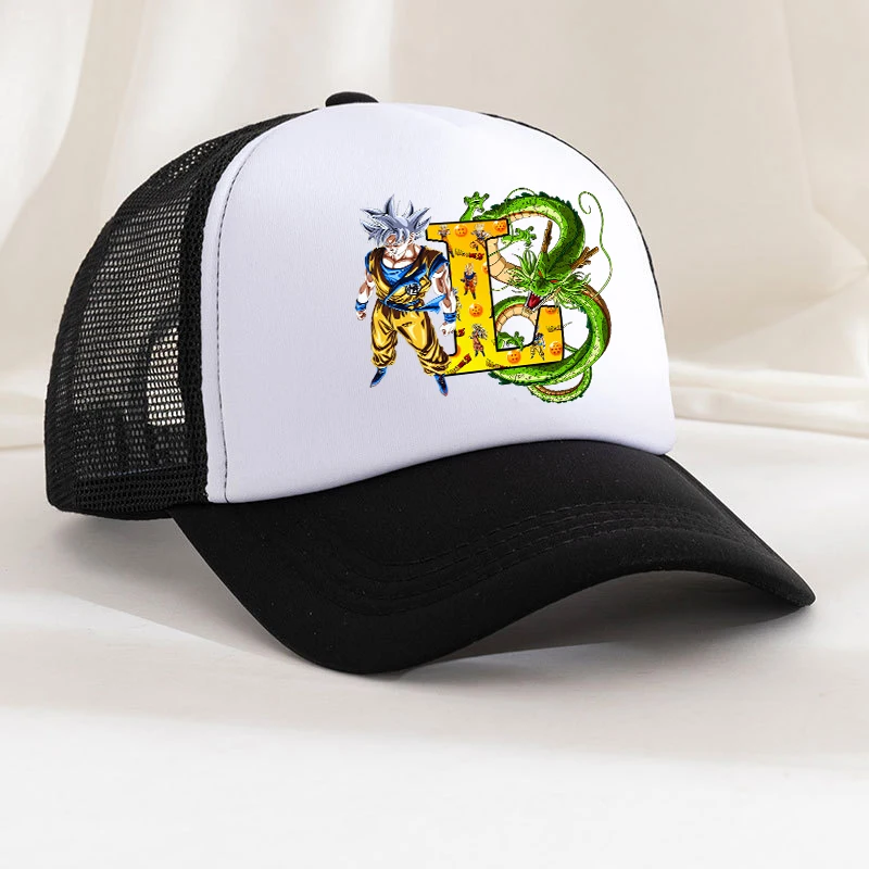 Cartoon-Baseballkappen für Erwachsene, Dragon Ball Goku, mit Schriftzug, für den Sommer, Outdoor-Sport, atmungsaktive Netzmütze, niedliche Anime-Sonnenmütze, Geburtstagsgeschenke
