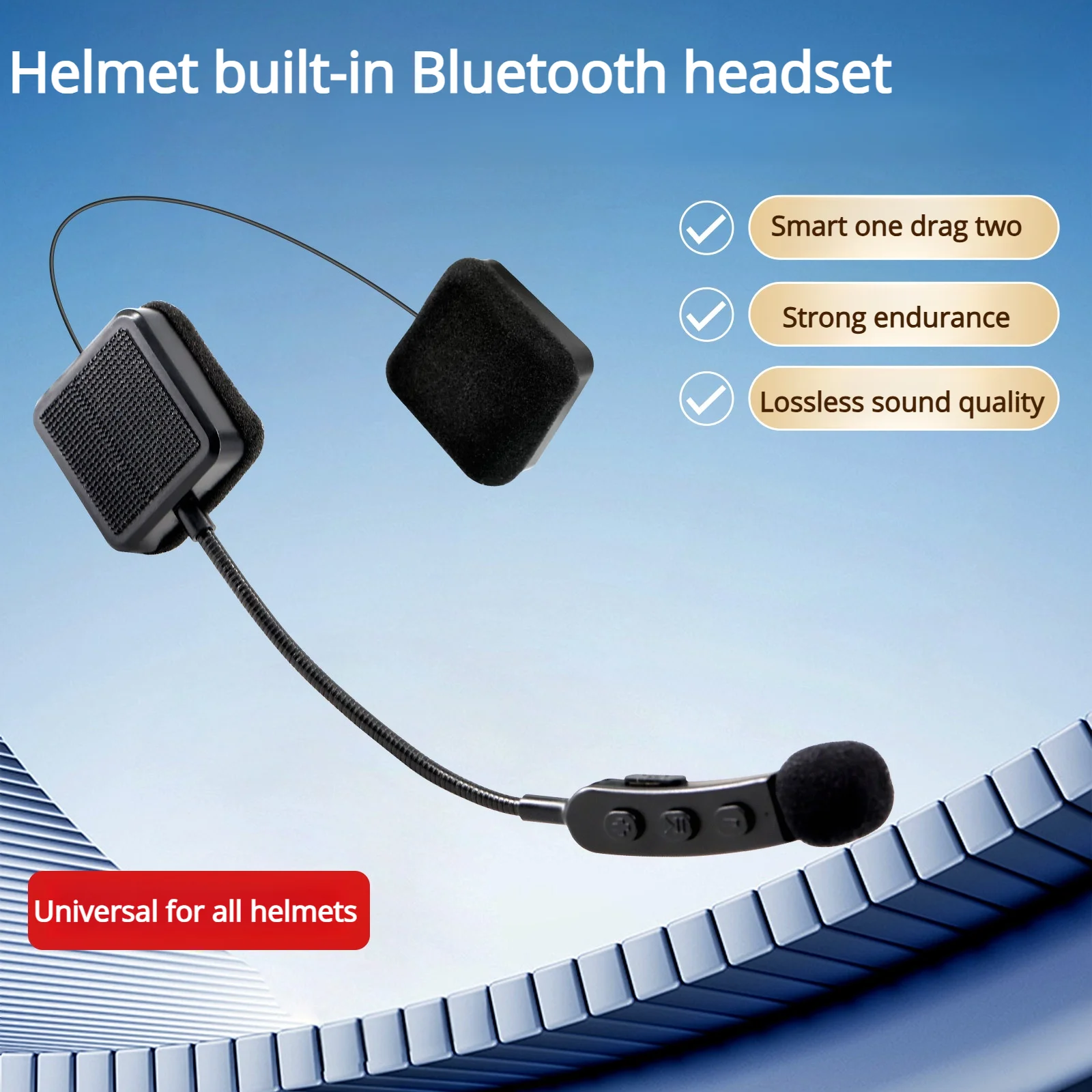 

2025 New Motorcycle Helmet Headset All-in-One Built-in Bluetooth System with Wireless Handlebar Control