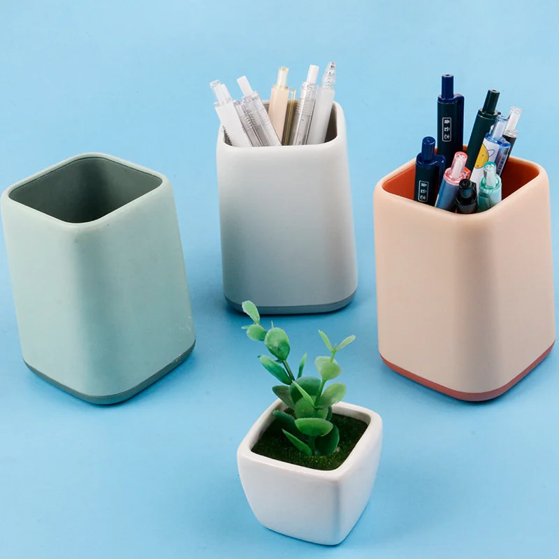 Pen Holder Nordic Ins Two-color Splicing Multi-functional Storage Pen Holder Induction Cylinder Simple Makeup Brush Barrel