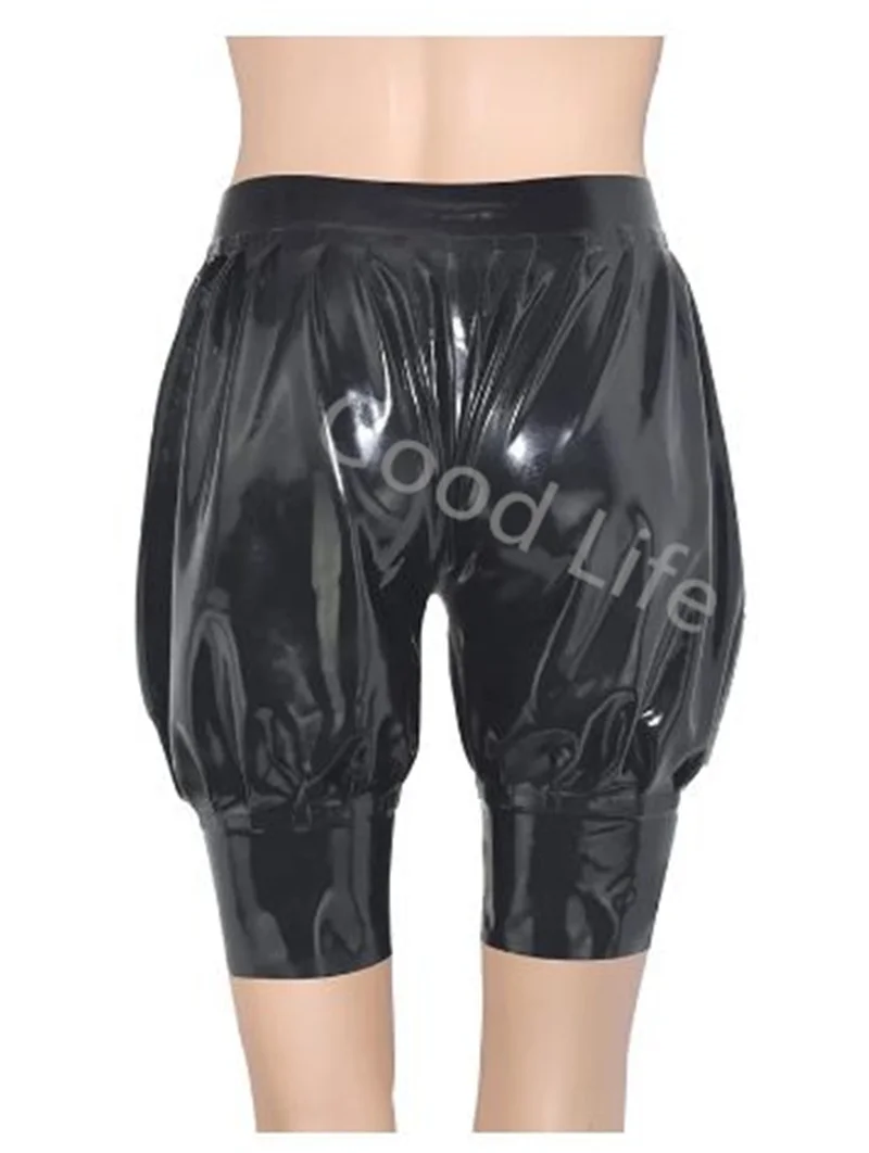 

Natural Pure Latex Pants Black Sexy Latex Bloomers Loosely Yoga Rubber Boxer Short Underpants