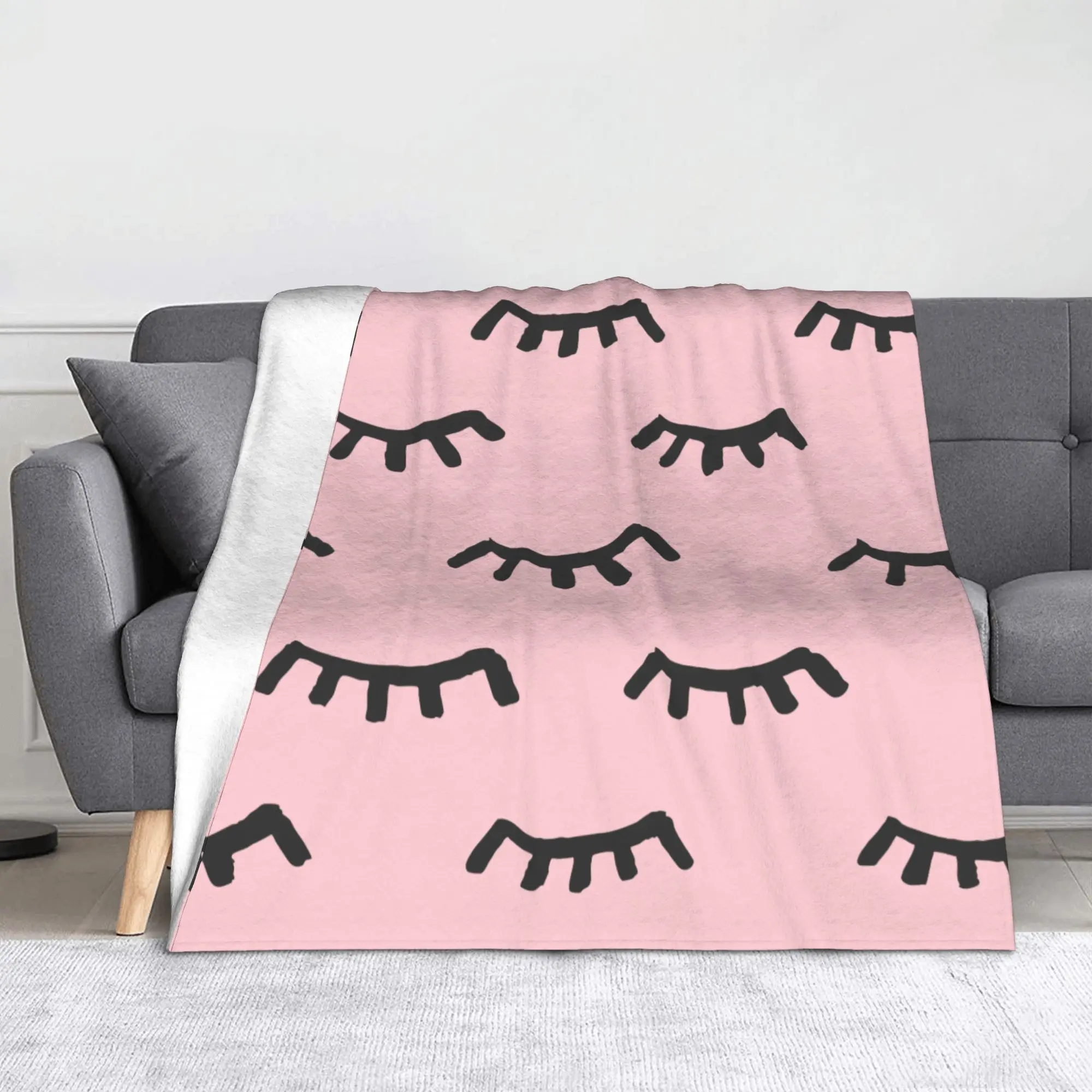 Eyelash Fuzzy Blanket Cartoon Beauty Glam Closed Eyes Funny Throw Blanket for  Sofa Bedding Lounge 200x150cm Rug Piece