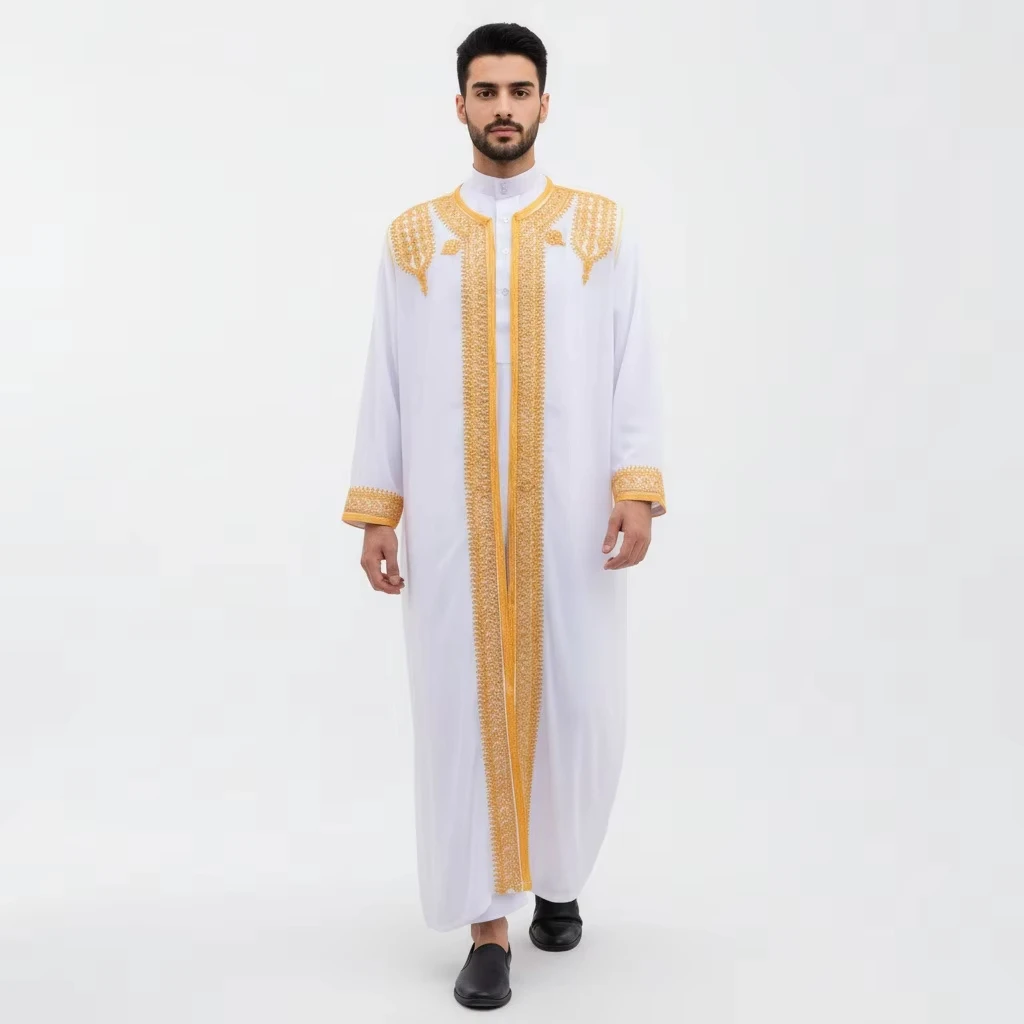 Men's Muslim Clothing Modest Fashion Abaya Thobes  for Muslim Men Modesty Dress Code Islamic Wear for Men