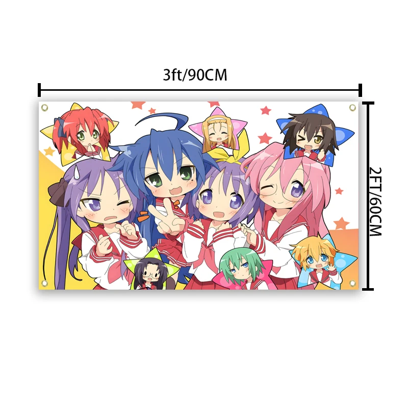 Anime Lucky Star Kawaii Izumi Konata flag 3x5fts 2x3fts Wall Hanging Japan Saitama Japanese Room Decor flag ﻿