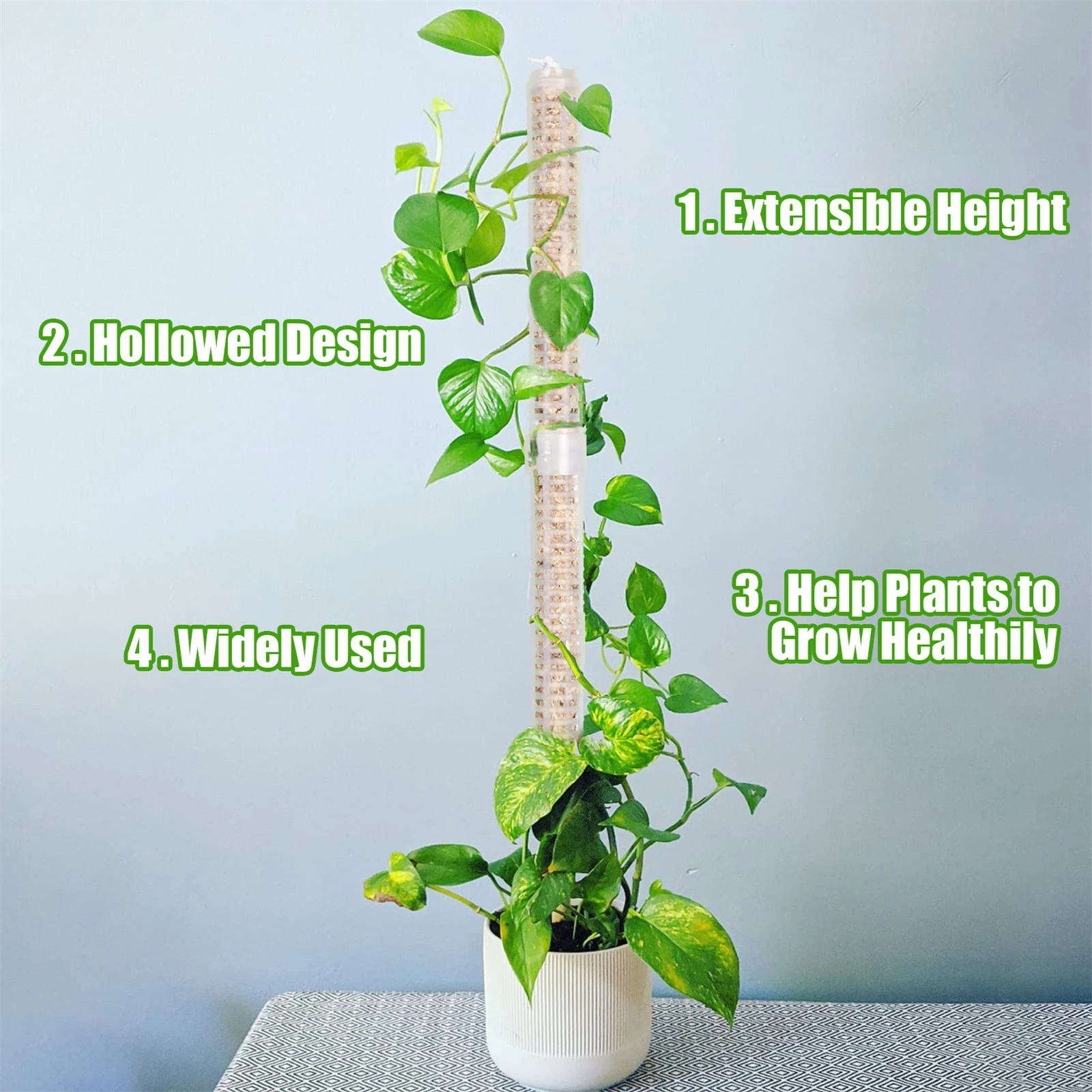 Moss Poles for Climbing Plants - Stackable Plastic Plant Pole Plant Sticks Sphagnum Moss Pole for Climbing Plant Support