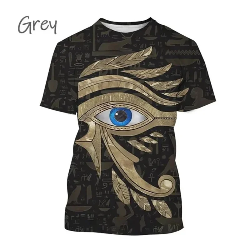 Summer New Pharaoh 3D Print T-Shirt Personality Ancient Horus Egyptian God Eye Egyptian Pharaoh Fashion Unisex Streetwear TShirt