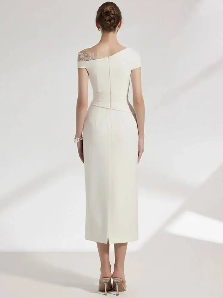 DEAT Elegant Dress Asymmetrical Lace Patchwork Pleated Split Long Women's Evening Party Dresses 2026 Spring New Fashion 35Z2728 - AliExpress 200000345 DEAT Elegant Dress Asymmetrical Lace Patchwork Pleated Split Long Women's Evening Party Dresses 2026 Spring New Fashion 35Z2728 - AliExpress 200000345
