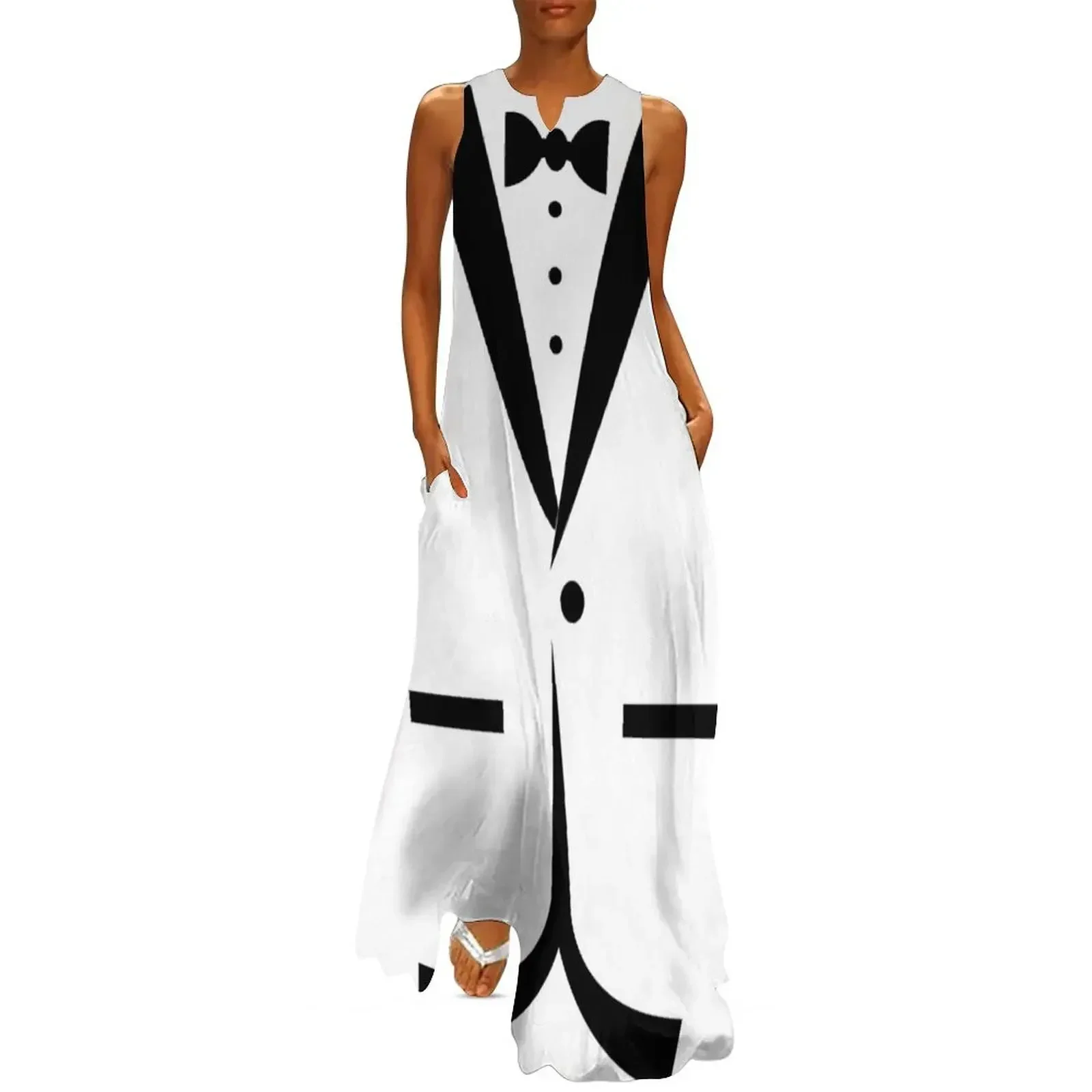 

Bow tie TUXEDO Long Dress Dresses elegant women's dresses for wedding Summer women's clothing dresses for prom Dress