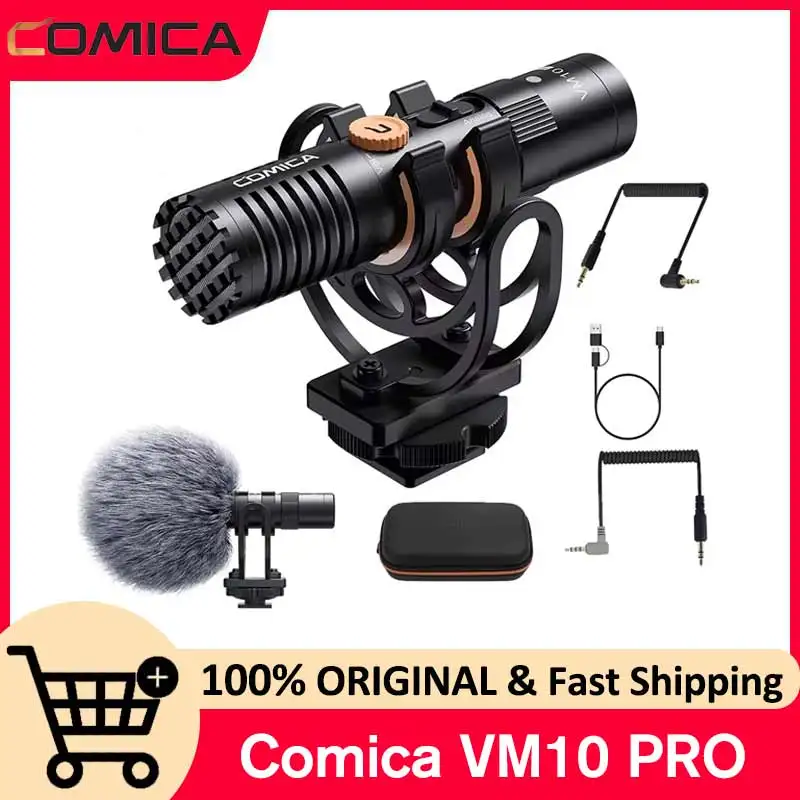 

Comica VM10 PRO On-Camera Cardioid Shotgun Microphone with Shock Mount for Android iPhone DSLR Camera Gopro DJI Action 3