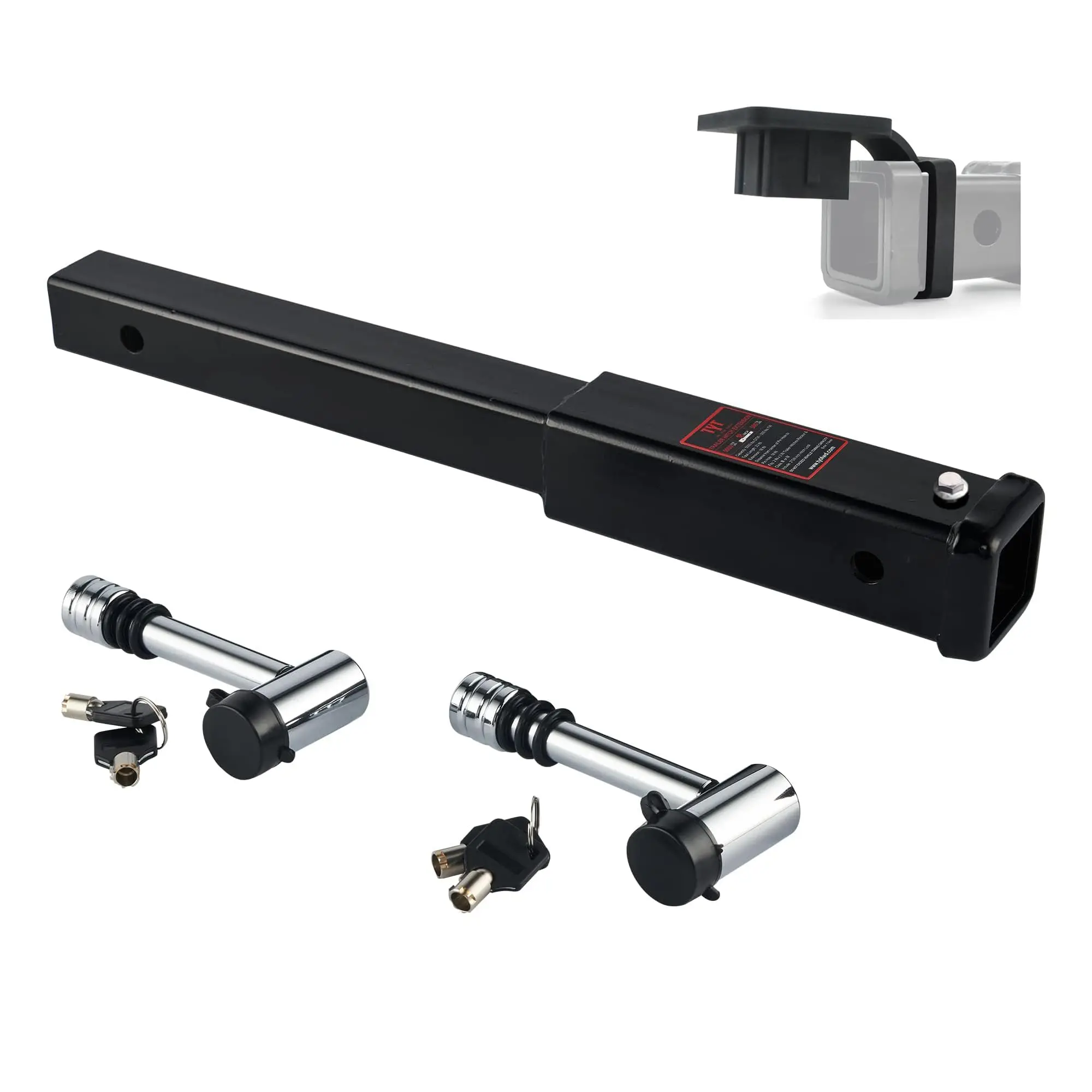 

Trailer Hitch Extension 18" inch Trailer Extender, 2-inch Receiver with 5/8" Advanced Hitch Pin Lock 2-Pack, 5000 lbs GTW