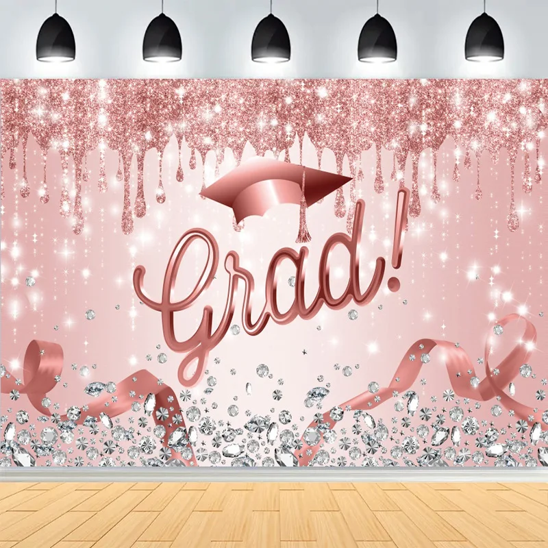 

Unforgettable Moment Graduation Banner Photography Background Golden Balloon Party Decoration Photography Background ED-02