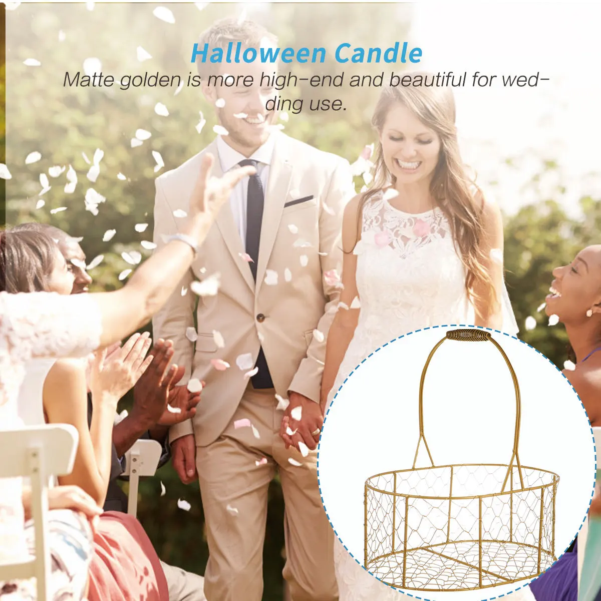 

1Pcs Woven Gift Basket Golden Oval Handheld Multipurpose Storage Box Snack Basket Wedding Supply Crafted Gift Box