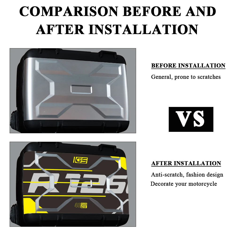 ملحقات ملصق صناديق جانبية للدراجات النارية لـ R1250GS R 1250 GS 1250GS شارات مقاومة للماء لسيارات BMW Vario Case R1200GS R1200 1200GS