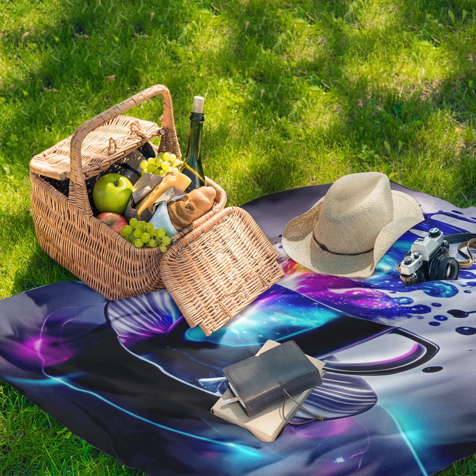 Coffee Notes Tech Design Outdoor Blanket Gift For Coffee Lovers Camping Picnic Adventure Rug Cozy Warm Durable Creative Idea