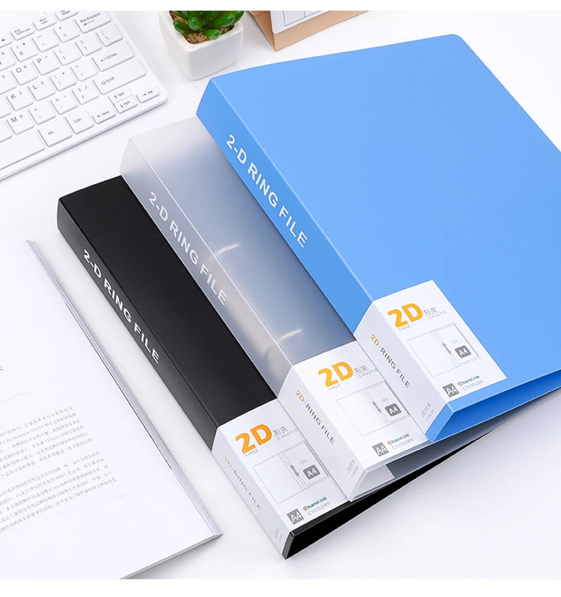 Multi-Functional Storage Box Binder Convenient Lightweight Transparent 2-Hole D-Clip Sleek Folder For Business Meetings