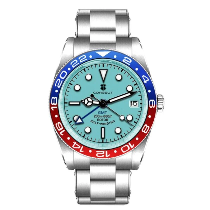 

New CORGEUT GMT NH34 Business High Fashion Men's Watches Automatic Mechanical Sapphire Glass Date Waterproof Watchs for Man