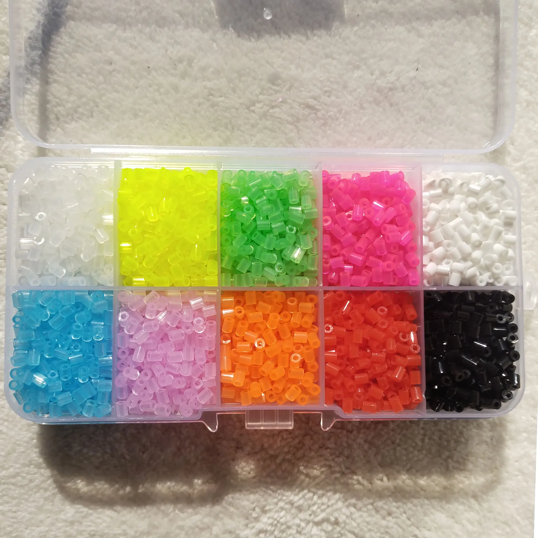 Mini cuentas de hierro transparentes de 8 colores para niños, abalorios Hama de 2,6mm, rompecabezas de píxeles, regalo hecho a mano, cuentas de