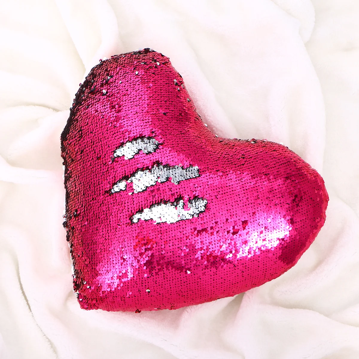 شكل قلب الترتر كيس وسادة ارتفع الأحمر الفضة غطاء الوسادة الزخرفية لغرفة المعيشة غرفة نوم أريكة المنزل رمي كيس وسادة #4