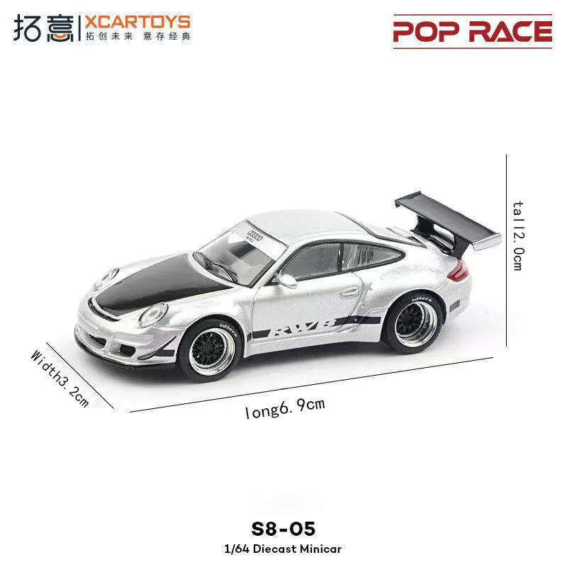 POPRACE1/64 Porsche SINGER 964 Targa Alloy Car Model Sports Car Ornaments Men's Toys - Image 4