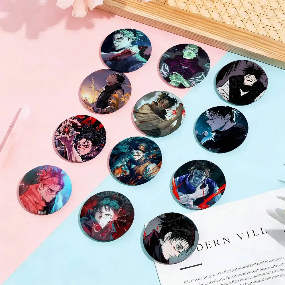 Jujutsu Kaisen Choso Yuji 58mm süße Anime Figur Icon Abzeichen handgemachte Weißblech Brosche für Rucksack Kleidung Brust Ornament Geschenke A