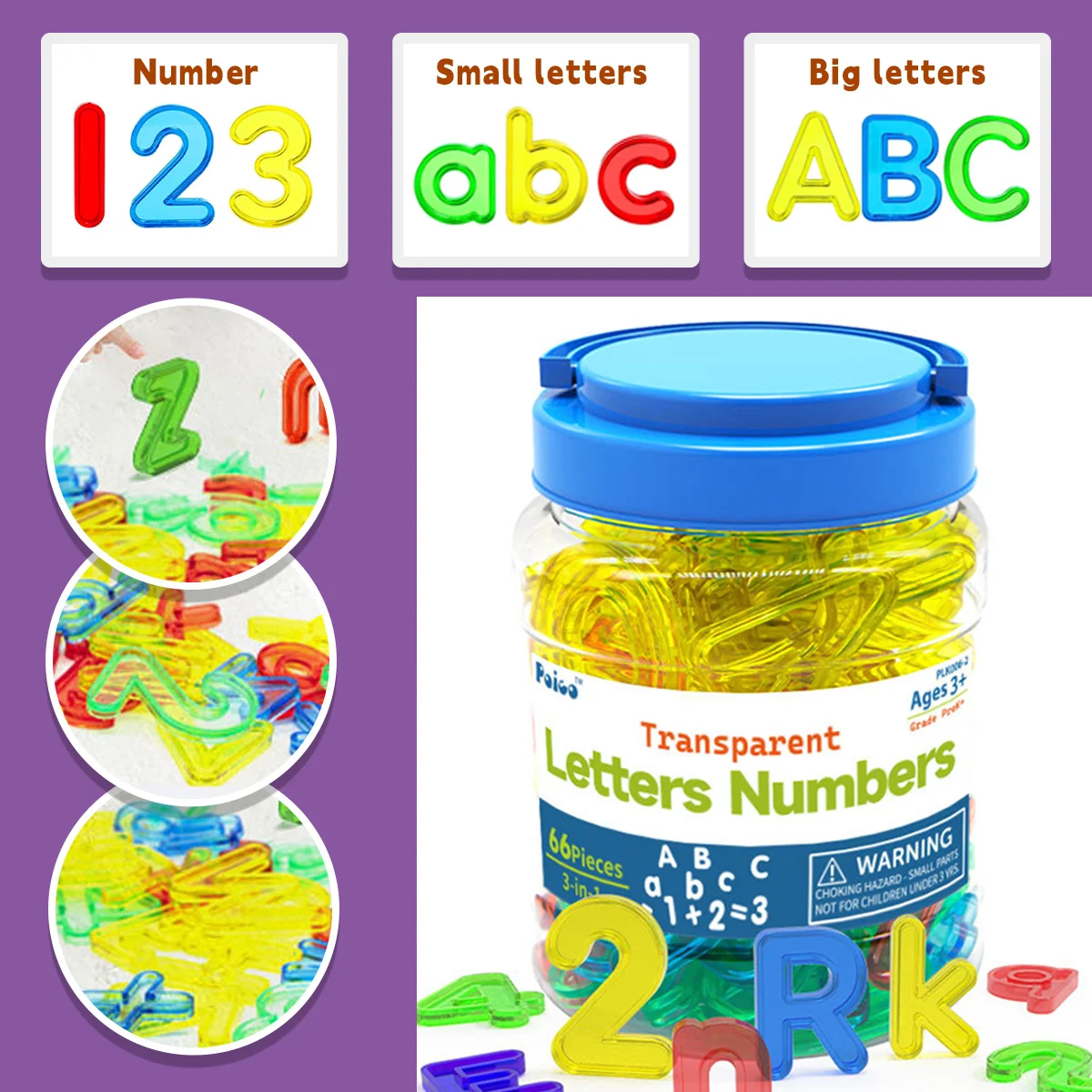 66개 색상 알파벳 번체 중국어 장난감, 다기능 어린이 퍼즐 장난감, 3 in 1 퍼즐 장난감 세트, 글자 숫자