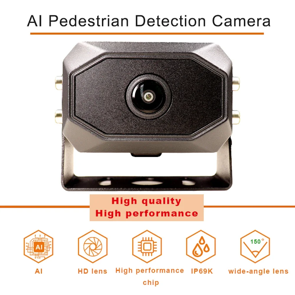 1080P 7'' AI Pedestrian Detection Camera System with Built-in Alarm Volume Adjustable AHD Monitor