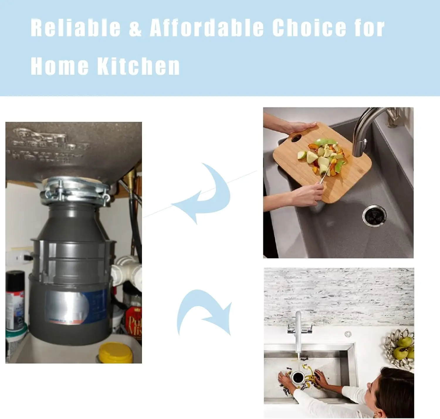 Disposal with Cord, Badger 5, 1/2 HP Continuous Feed, Black