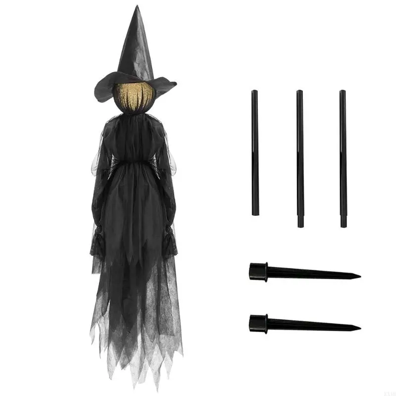 KX4Bハロウィーンの装飾屋外の大きな光の手を握って叫ぶ魔女