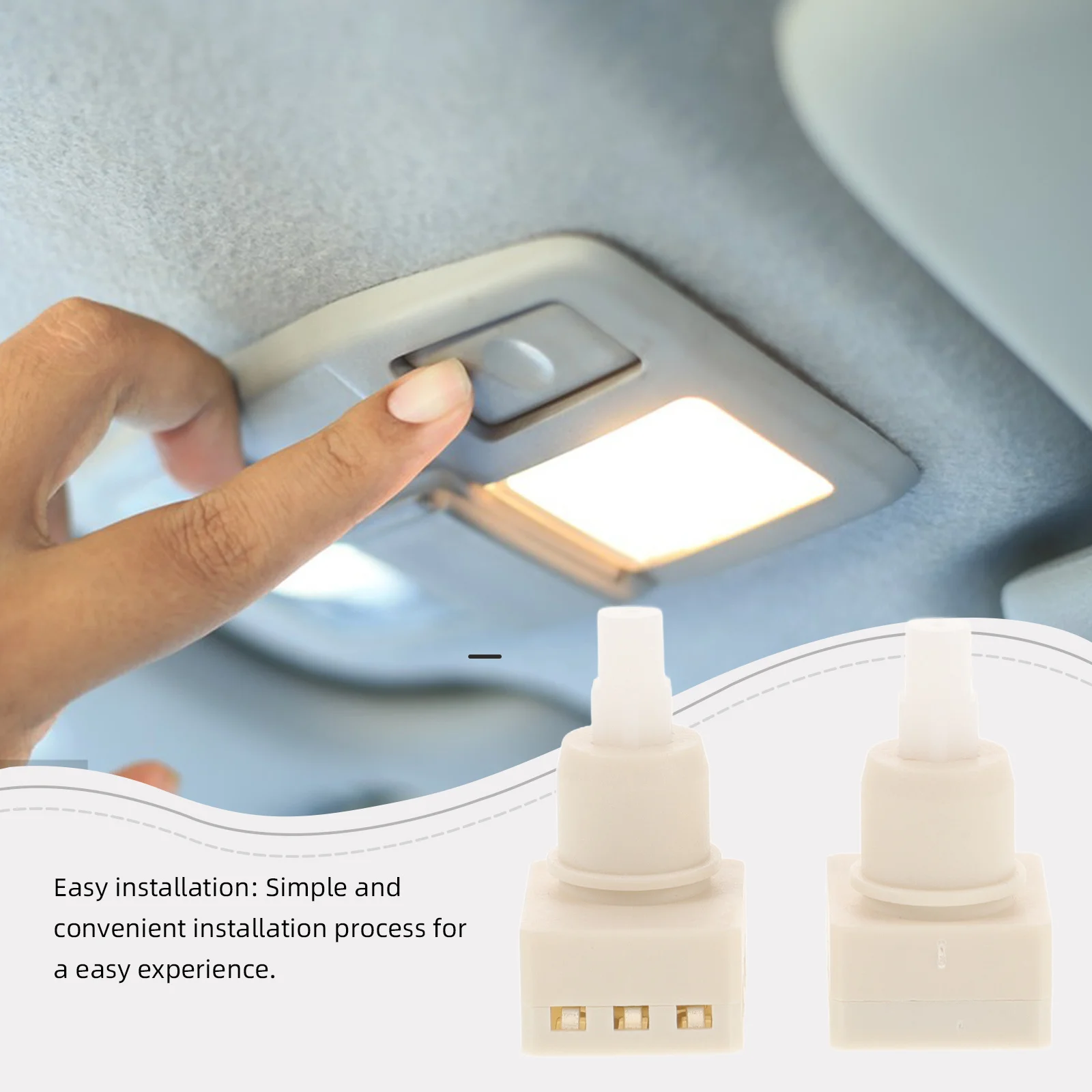 

2Pcs Car Interior Dome Lamp Switch Replacement Kit Durable ABS Modern Sleek Design Easy Installation Dome Lamp Switch