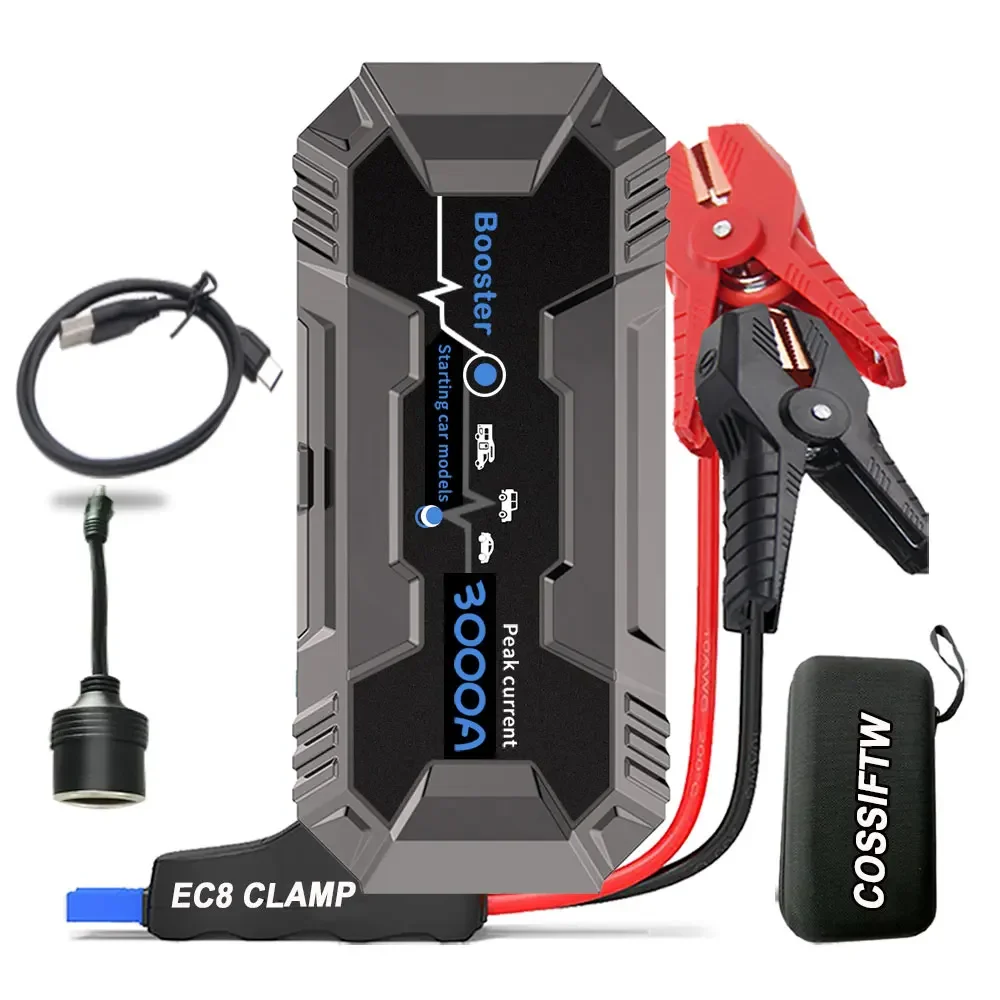 The Locomotive Style 3000A 12V Jump Starter For 10L Gas And 8.5L Diesel 22000mAh Car Jump Starter With AC And DC Output Booster