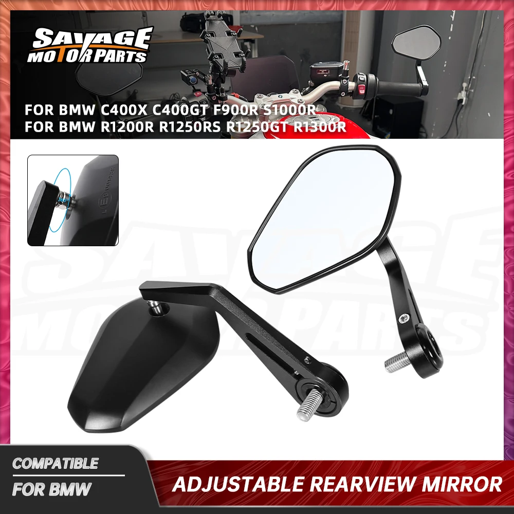 

Зеркало заднего вида для BMW R1200R R1250RS S1000R F900R C400GT C400X, аксессуары для мотоциклов, регулируемое на 360 градусов зеркало заднего вида