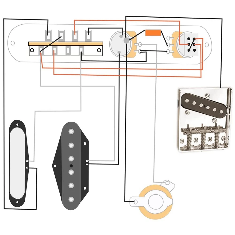 Prewired กีตาร์แผ่นควบคุมชุดโหลด 3-Way Blade Switch Push Pull Potentiometer ที่ยอดเยี่ยม CTS หม้อลูกบิดความเร็วร้อน