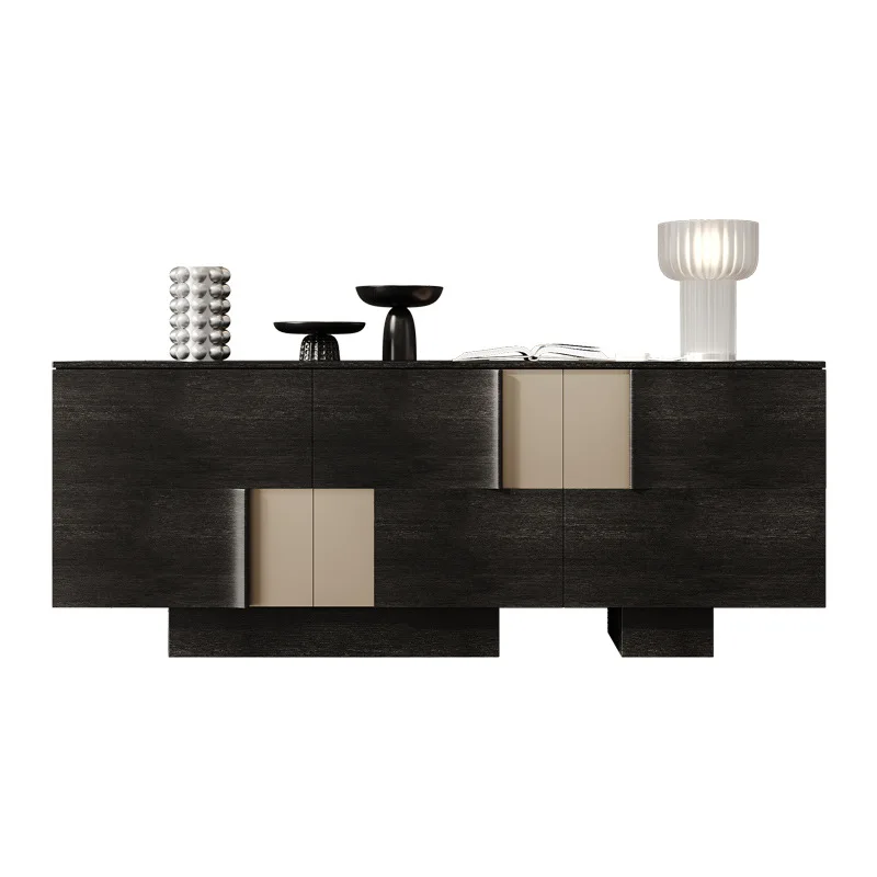 

Italian light luxury style, dining side cabinet, integrated wall storage cabinet
