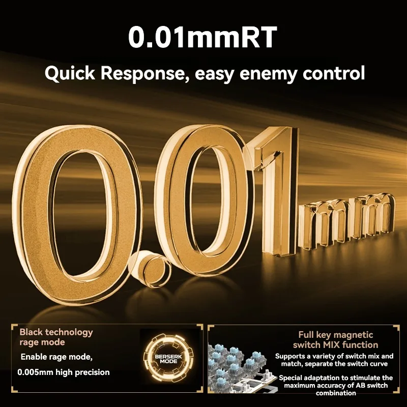 G61-MAG Magnetic Switch Keyboard Wired Single Mode RGB CNC Aluminum Hollow Shell Keyboards Gaming Esports Ergonomic Keyboard