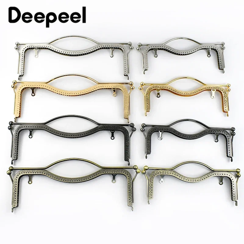 1Pc Embossed Metal Purse Frame 20/27cm Bag Handles Kiss Clasp Handbag Handle DIY Wallet Handmade Sewing Brackets Accessories