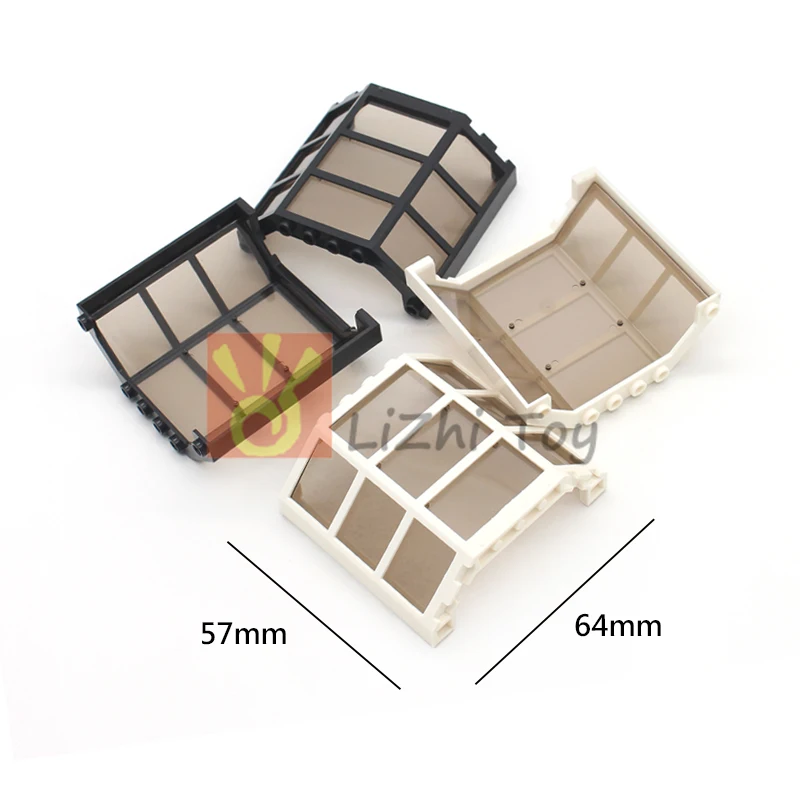 2pcs MOC Bricks French Window 3x8x6 Bay 30185c01 Building Block Compatible with Glass Sun House Assembles City Street View Toys