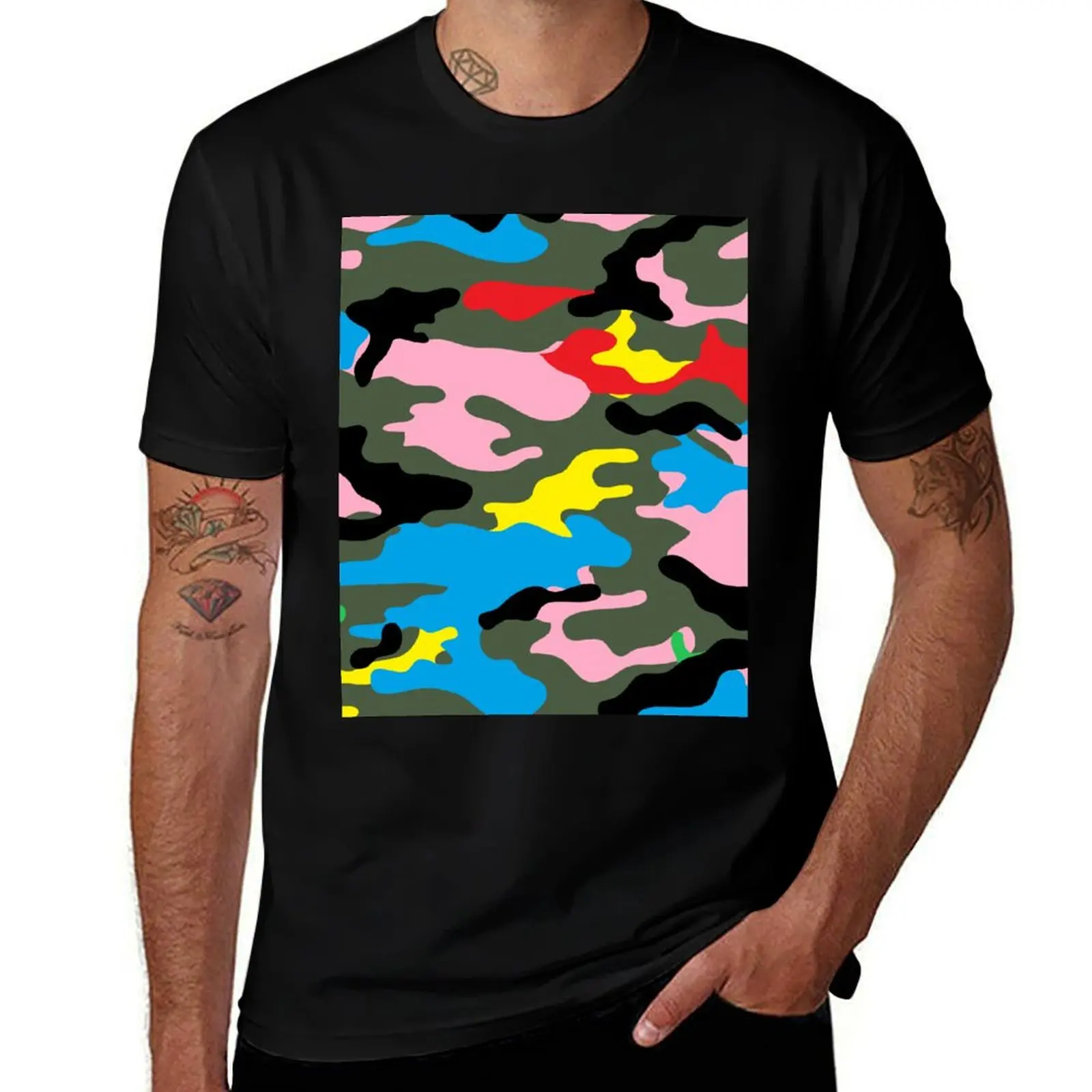 

rainbow camo camouflage T-Shirt cotton t shirts man 100% t shirts for man pack cotton t shirts designer T-shirt