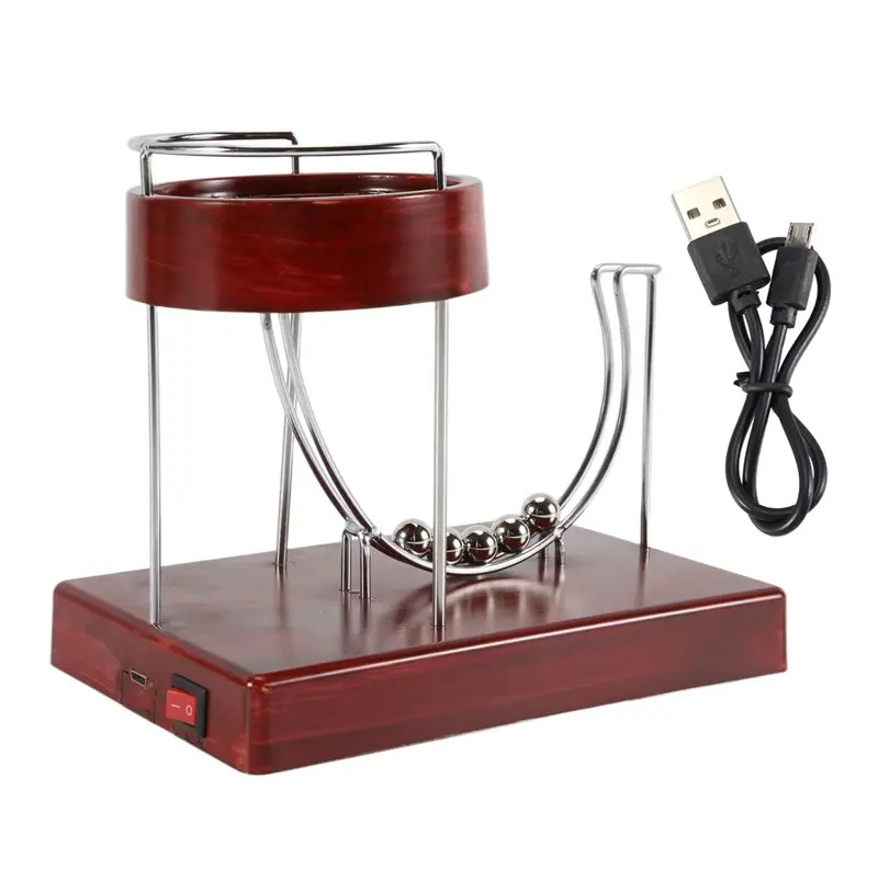 Excellent-Kinetic Art Perpetual Ornaments Movement Machine Kinetic Ornaments Metal Automatic Creative Jumping Table Wood Gra