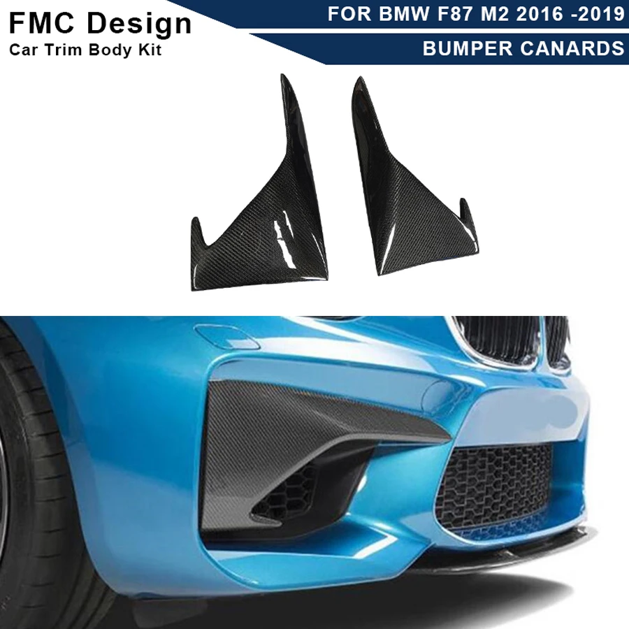 Carbon Fiber Air Vent Fender Trim For BMW F87 M2 2016 -2018Upper Bumper Splitter Front Lip Canard Car Styling