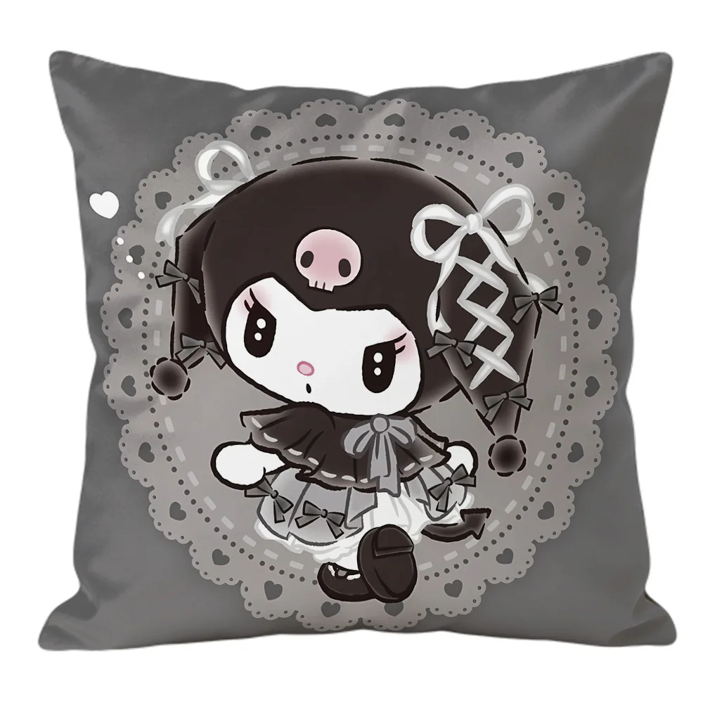 Kuromi Double Sided Print Decorative Cushion Cover for Sofa Bedroom Kawaii Room Decor Cutecore Room Decor Home Decoration