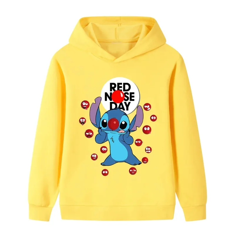 سترة رياضية بقلنسوة كاواي ديزني ليلو وستيتش اللطيفة للأولاد والبنات، بلوفر عصري وكاجوال للخريف والشتاء للأطفال #1