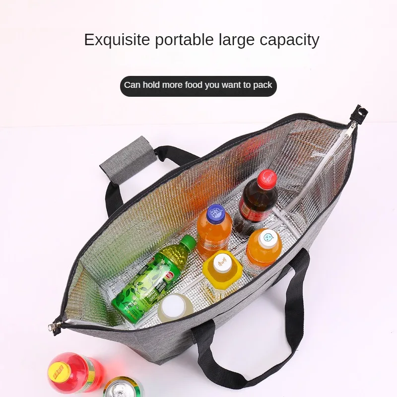 Oxford Cloth Thermal Bag Large Capacity Thickened Thermal Insulation Lunch Bag Portable Folding Outdoor Picnic Ice Bag