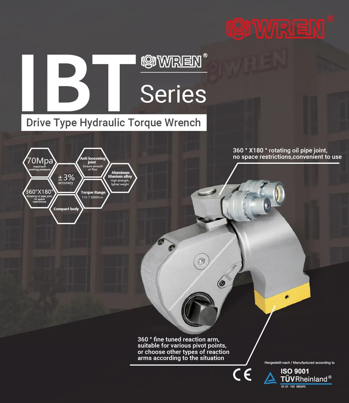OEM الشركة المصنعة 50ibt سلسلة 2-1/2 بوصة مفتاح عزم الدوران الهيدروليكي محرك مربع 7200-72000 نانومتر أداة WREN بأسعار تنافسية