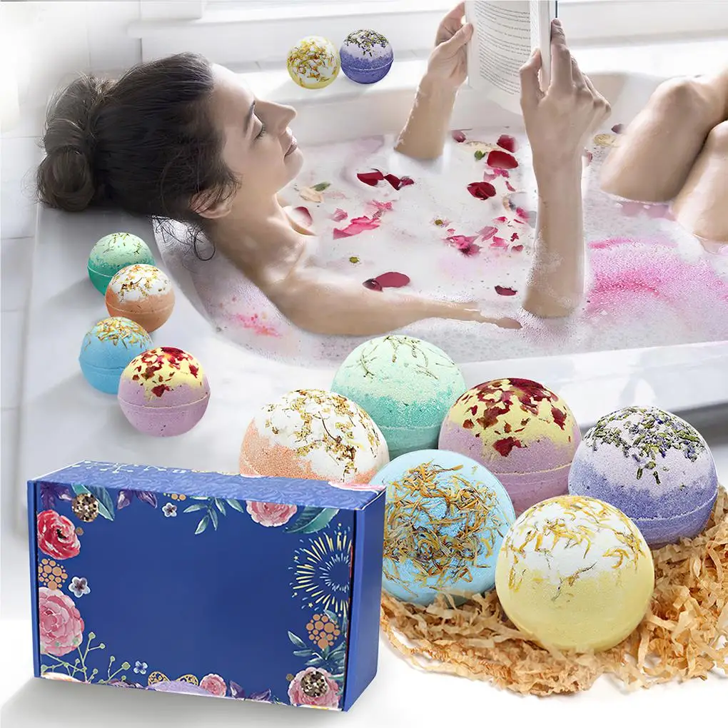 6 pcs Bath Salt Bath Bomb Natural Bubble Bath Salt Bomb Set Bath Essential Oil Explosive Bomb